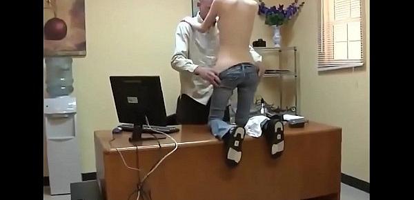  young girl in the office is held by the uncle and fucked